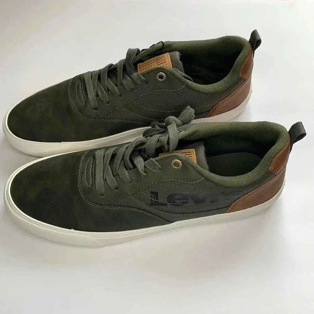 Levi’s Lance Casual Lace Up Sneakers Olive Tan Men’s Sz 12 New